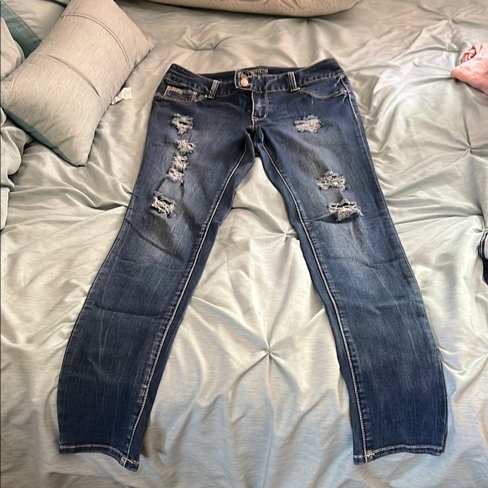 Amethyst Jeans Blue Skinny Distressed Denim